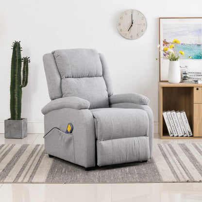 vidaXL Massage Recliner Chair Electric Push Cozy Chair for Elderly Fabric